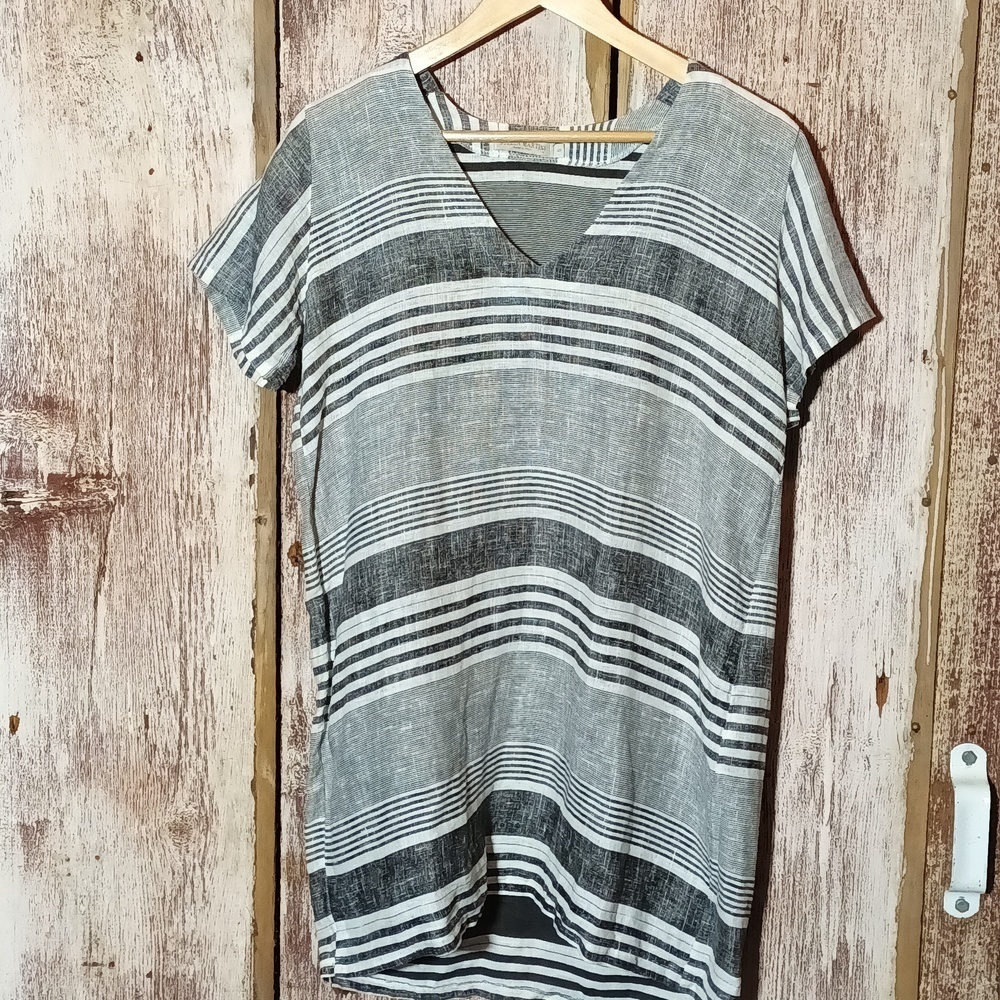 Italy Linen Stella Martini tunic lagen look resort wear quiet luxury S - Picture 2 of 11